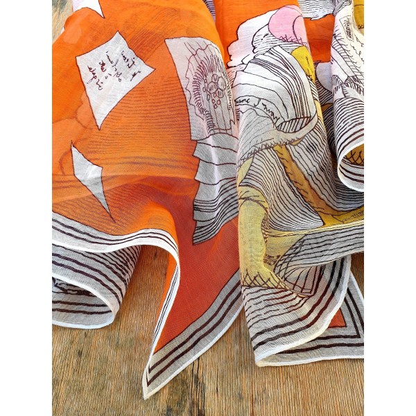 Inoui Editions šilko ir medvilnės skara EDITIONS NUDE